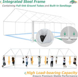 COBIZI 20x40FT Party Tent Heavy Duty Outdoor Gazebo White Event Shelter Wedding Canopy Tent for Parties BBQ with Removable Sidewall Windows, Powder Coating (Better Than Galvanized) COBIZI