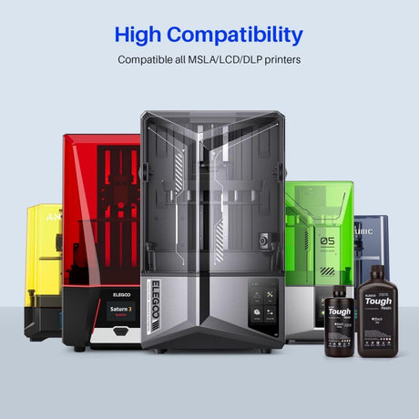ELEGOO Tough Resin 3D Printer Resin with High Hardness, Low Viscosity, Low Shrinkage, Compatible with MSLA/LCD/DLP 3D Printers, Black 1000g ELEGOO