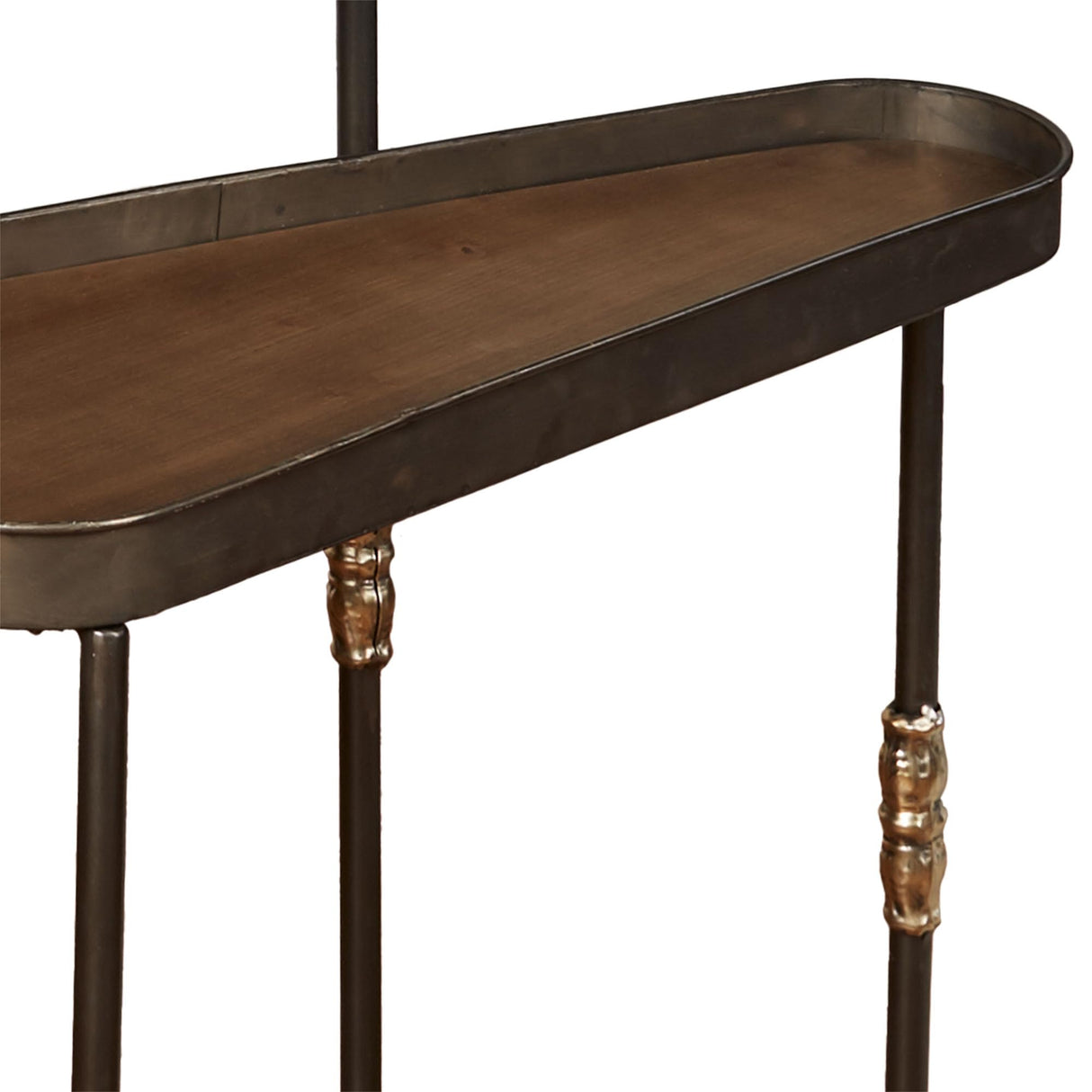 Bronwyn Metal and Wood Nesting Tables Dark Bronze Finish 28, 30.5 and 36 Inches Tall Set of 3 Touch of Class