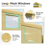 ADVANCE OUTDOOR 12x20 ft Canopy Garage Heavy Duty Carport Car Boat Shelter Party Tent, Adjustable Peak Height from 9.5ft to 11ft, with Removable Window Sidewalls and Doors, Beige ADVANCE OUTDOOR