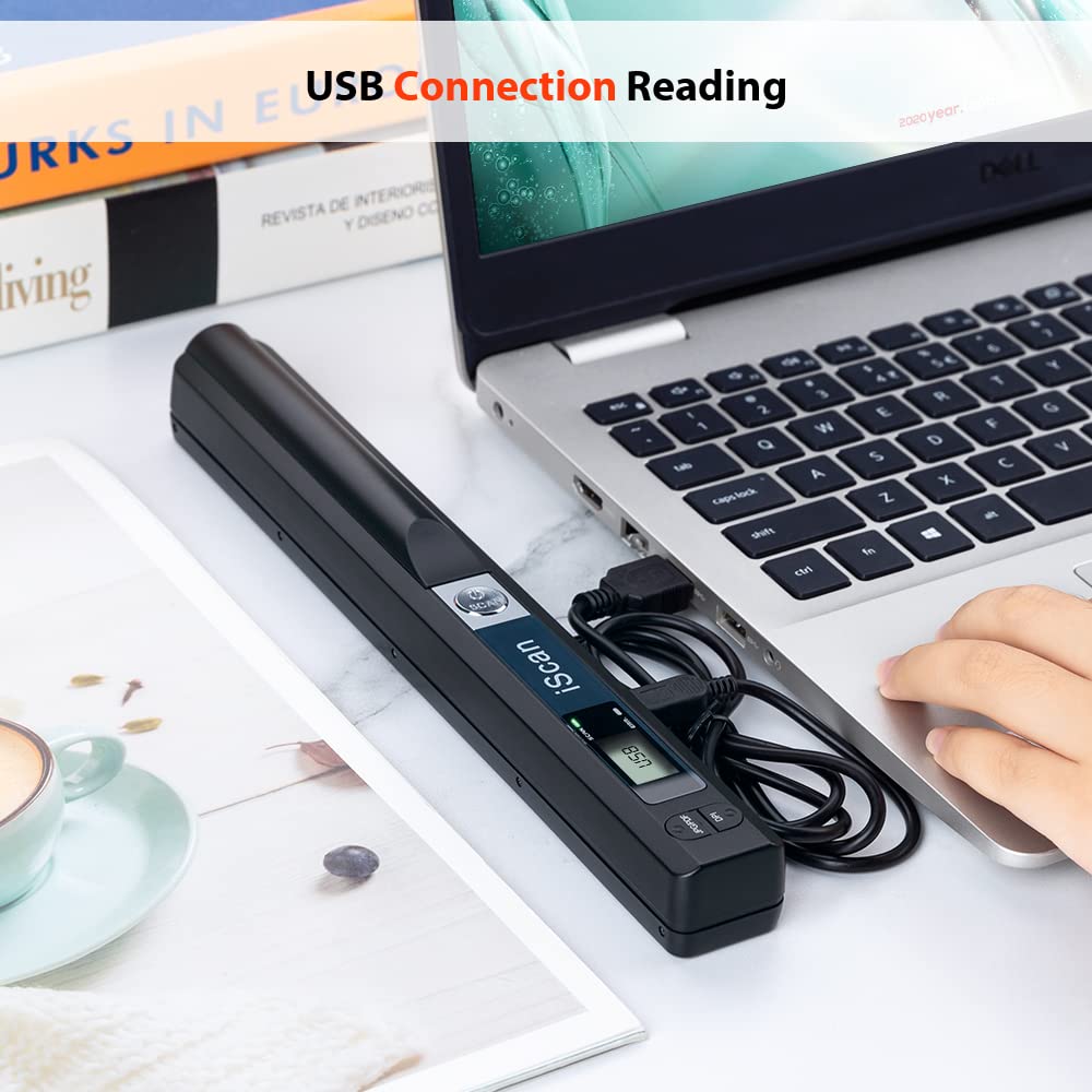 Hczrc Portable Scanner, Photo Scanner for A4 Documents, Handheld Scanner for Business, Photo, Picture, Receipts, Books, JPG/PDF Format Selection, UP to 900 DPI, with 16G SD Car Hczrc