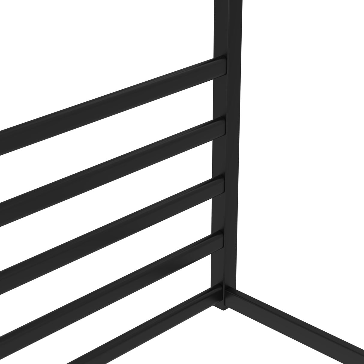 Bellemave Canopy Floor Bed with 4 Posters, Metal Queen Size Montessori Floor Bed with Headboard, Anti Bump Design, Easy Assemble Montessori Beds, Queen, Black Bellemave