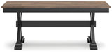 Signature Design by Ashley Wildenauer 50" Dining Bench, 48" W x 16" D x 19" H, Dark Brown & Black Signature Design by Ashley