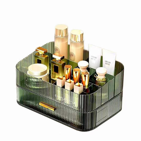 MIUOPUR Makeup Organizer with Stackable Drawers, Bathroom Vanity Organizers and Storage, Ideal for Desk and Dresser Countertops, Great for Cosmetics, skincare, Lipsticks, Nail Care -Green MIUOPUR