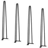 VEVOR Hairpin Table Legs 28", Set of 4 Desk Legs 900lbs Load Capacity, Hairpin Desk Legs 3 Rods for Desk Chairs Bench Dining End Table, Solid Carbon Steel Heavy Duty Furniture Legs Black VEVOR