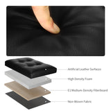 BelugaHelper Storage Ottoman Foot Rest Stool with Thicker Foam Padded Seat. Foldable Leather Footstool Bench. Small Ottoman with Storage for Living Room Bedroom Coffee Table 350 lbs, 17x13x13in, Black BelugaHelper