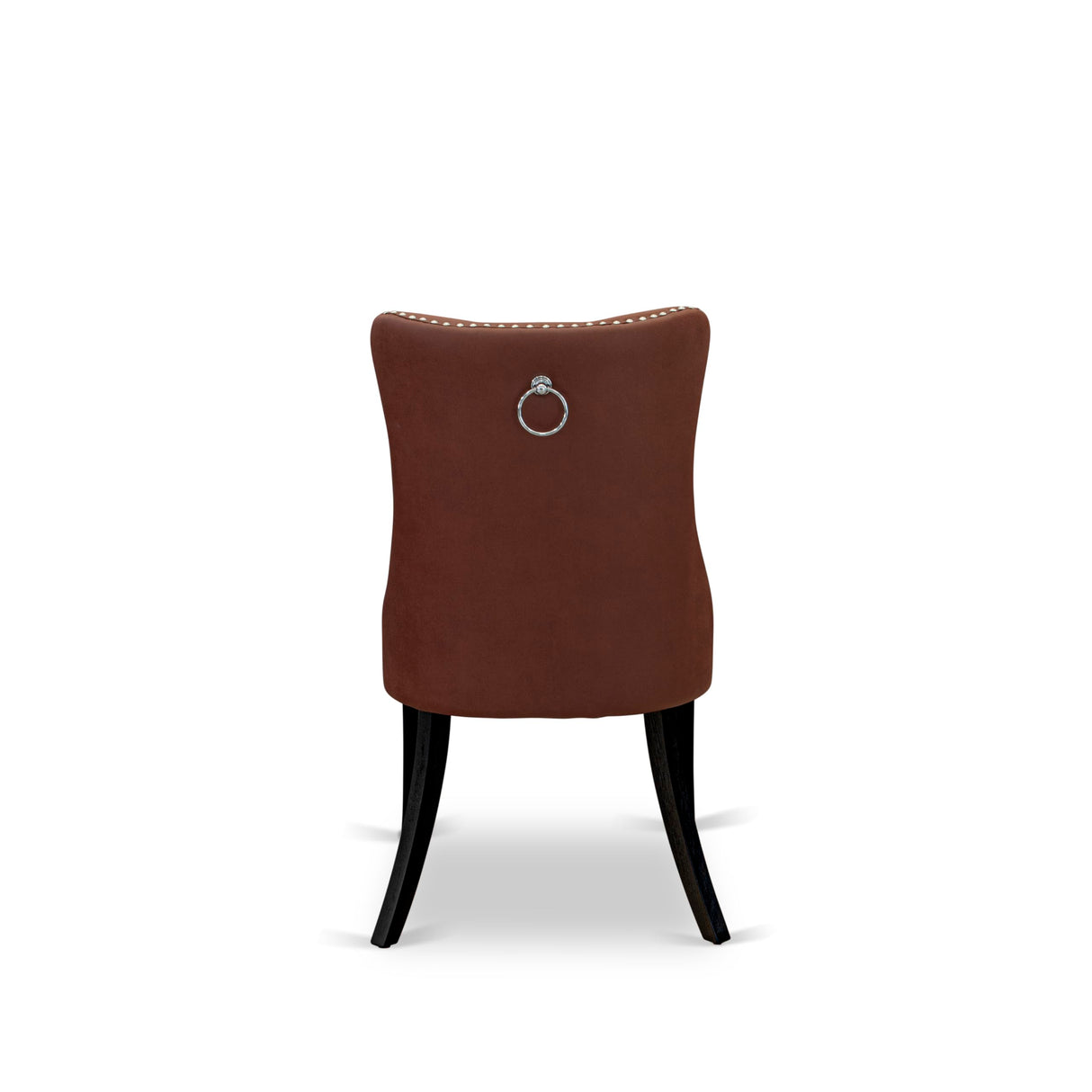 East West Furniture DUDA7-BLK-26 7 Piece Dining Room Table Set Includes a Rectangle Solid Wood Table and 6 Upholstered Parson Chairs, 36x60 Inch, Black East West Furniture