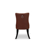 East West Furniture DUDA7-BLK-26 7 Piece Dining Room Table Set Includes a Rectangle Solid Wood Table and 6 Upholstered Parson Chairs, 36x60 Inch, Black East West Furniture