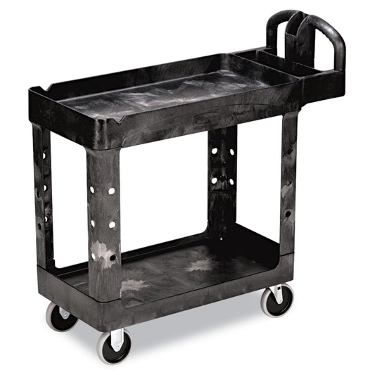 RUBBERMAID RM Utility Cart #500 2 Shelf Blk HD, 1 EA - WoodArtSupply