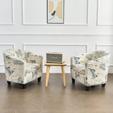 CRFATOP 2 Piece Club Chair Slipcover Printed Tub Chair Slipcover Armchair Soft Printed Round Barrel Chair Covers with Elastic Bottom for Bar Counter Living Room, Butterfly CRFATOP