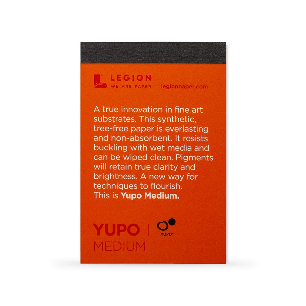 Legion Mini Pad 2.5 x 3.75 Inch, Waterproof and Stain-Resistant Sampler Set of 12 Yupo Artist Pads Containing 4 Pads Each of Yupo Medium, Yupo Heavy, and Yupo Translucent Yupo