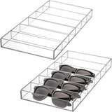 SOUJOY 2 Pack Acrylic Sunglasses Organizer, 6 Slot Clear Eyeglasses Storage Case, Stackable Eyewear Display Tray for Sunglasses, Fashion Eye Wear, Protective Glasses SOUJOY