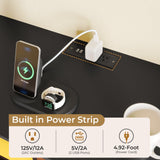 AOGLLATI Dresser for Bedroom with Charging Station, Black Dresser with Dual Led Light, 6 Drawer Modern Bedroom Led Wood Wide Dresser for Bedroom AOGLLATI