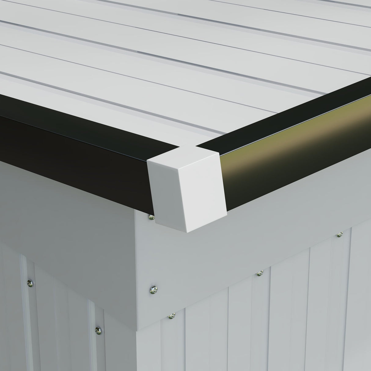 Outsunny 8' x 4' Metal Lean to Garden Shed, Outdoor Storage Shed, Garden Tool House with Double Sliding Doors, 2 Air Vents for Backyard, Patio, Lawn, White Outsunny