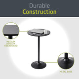 Pearington Santina, Single Round Cocktail Bar, Pub, and Bistro High Top Table with Black Top and Base Pearington