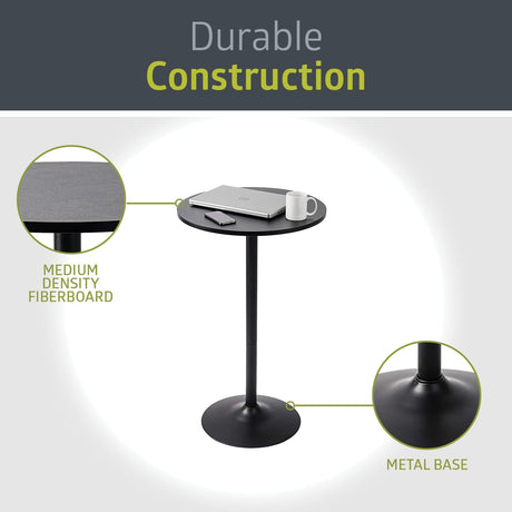 Pearington Round Bar Height Pub Table, Black, 4pk Pearington