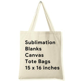 IEDASING'S CHOICE Canvas Tote Bag Sublimation Blanks, Perfect for DIY Crafts Gift Bags Grocery Bags&Everyday Use,15x16 Inches,1 Pack IEDASING'S CHOICE