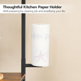 HOOBRO Rustic Brown and Black 5-Tier Bakers Rack with Power Outlets, Microwave Stand, and Storage Baskets HOOBRO