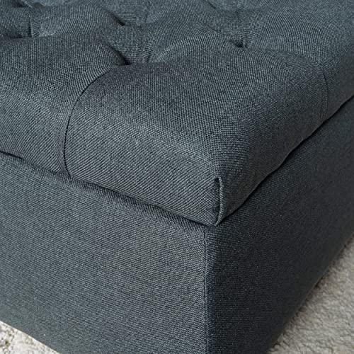 Christopher Knight Home Ottilie Fabric Storage Ottoman, Dark Grey Dimensions: 17.50”D x 51.00”W x 17.00”H Christopher Knight Home
