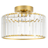 Crystal Ceiling Light Fixture, Modern Semi Flush Mount Ceiling Light, Gold Hallway Lighting Fixtures Chandelier for Kitchen, Close To Ceiling Light Fixtures for Entryway Bedroom, 1-Light, 11Inch Lxybcce