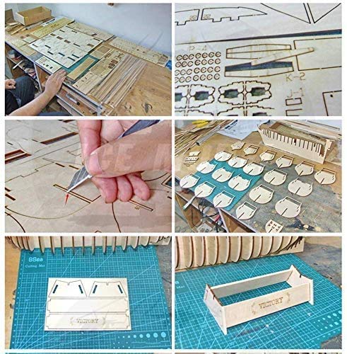 HMS Victory 3D Wooden Puzzle DIY Ship Craft Laser-Cut Model Kits to Build for Adults 1:200 INQUWAN