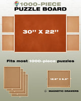 Jigsaw Puzzle Board Table with Drawers and Cover, 1000 Piece Wooden Puzzle Easel, 30''x22'' Portable Tilting Puzzle Plateau for Adults and Children, Translucent Cover XIJ