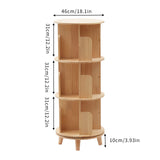Gdrasuya10 3 Tier 360° Rotating Wooden Bookshelf – Stylish Floor-Standing Book Storage Organizer for Any Room Gdrasuya10
