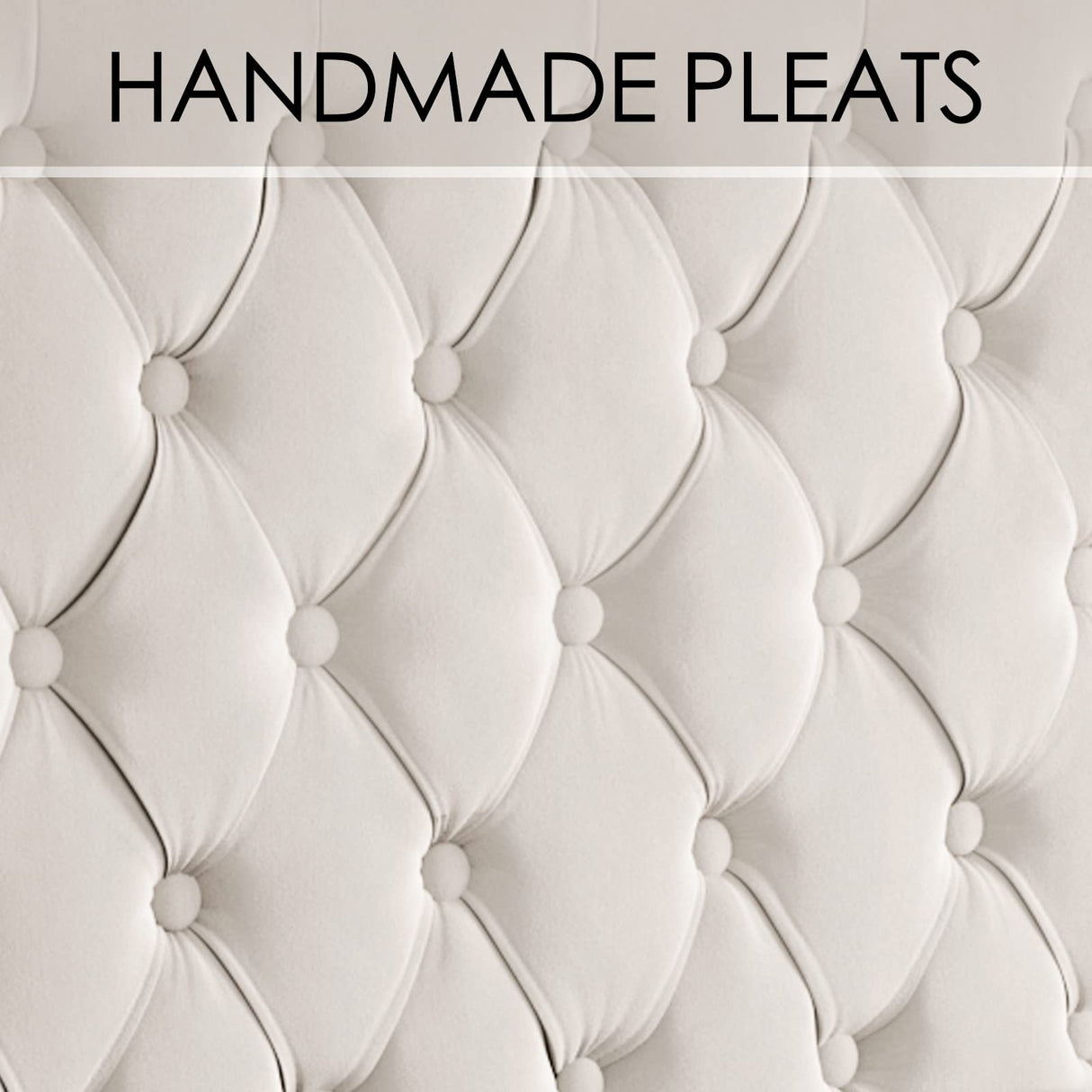 PaPaJet Queen Bed Frame 61.4" Tall Headboard Upholstered Velvet Platform Bed with Handmade Deep Button Tufted/No Box Spring Required/Cream PaPaJet