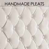 PaPaJet Queen Bed Frame 61.4" Tall Headboard Upholstered Velvet Platform Bed with Handmade Deep Button Tufted/No Box Spring Required/Cream PaPaJet