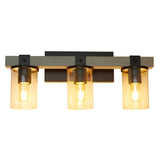 Elegant Designs VT1009-GRY Industrial Rustic Lantern Restored Wood Look 3 Light Bath Vanity, Gray Elegant Designs