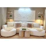 WILLIAMSPACE 124.8" Boucle Curved Sofa Couch, Modern Upholstery Cloud Sofa with Pillows, Left Hand Facing Sectional Boucle Fabric Couch for Living Room (Left-Facing,Light Cream) WILLIAMSPACE