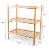 Tohomes 3-Tier Shoe Rack,Shoes Organizer,for Front Door Entrance, Free Standing Shelf Entryway and Closet Hallway, Small Space Stackable Bamboo Multifunctional Racks Tohomes