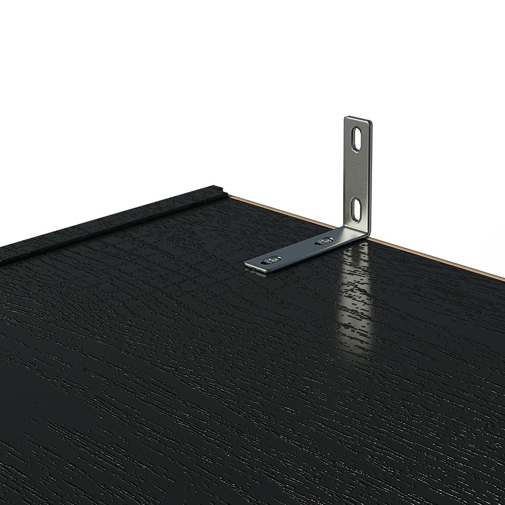 Madesa Pantry Storage Cabinet Armoire Closet with 2 Doors and 5 Utility Shelves 23" L Wooden Organization Unit for Bedroom, Office, Laundry Room, Kitchen, and Garage - Black Madesa