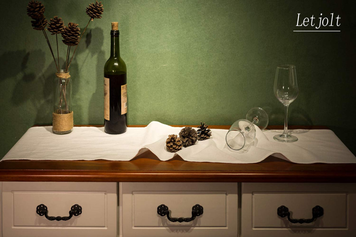 Letjolt White Table Runner 72 Inches Long Shabby Chic Ruffled Table Runner Farmhouse Table Decor Rustic Home Table Decoration for Baby Shower Bride Shower Letjolt