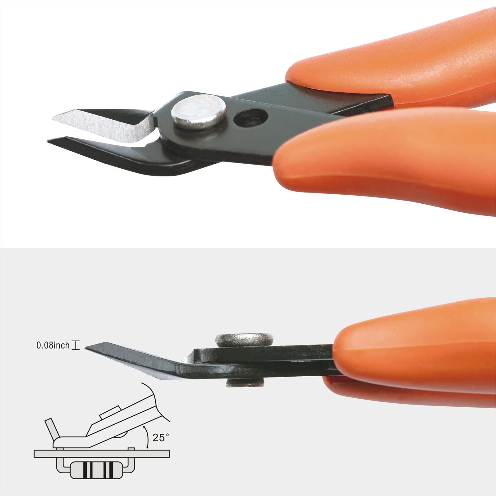 KATA 5 Inch Micro Wire Cutters, Precision Mini Flush Cutters and Clean Cut Pliers for Electronics, Model, Jewelry, Model Kits, Orange - WoodArtSupply