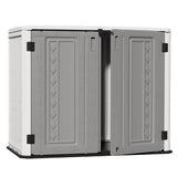 ZZM Outdoor Storage Shed Diamond Texture 4x3FT Horizontal Shed | 34 Cu.Ft Waterproof Resin Cabinet with Double-Wall | UV-Resistant & Lockable for Garden Tools, Bikes, Patio Furniture (Grey-White) ZZM