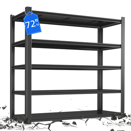 FATIGOS 72''H Garage Shelving Heavy Duty Storage Shelves 3500LBS Metal Garage Storage Shelves Adjustable Metal Shelf, Heavy Duty Storage Rack for Basement Warehouse 24" D x 47" W x 72" H FATIGOS