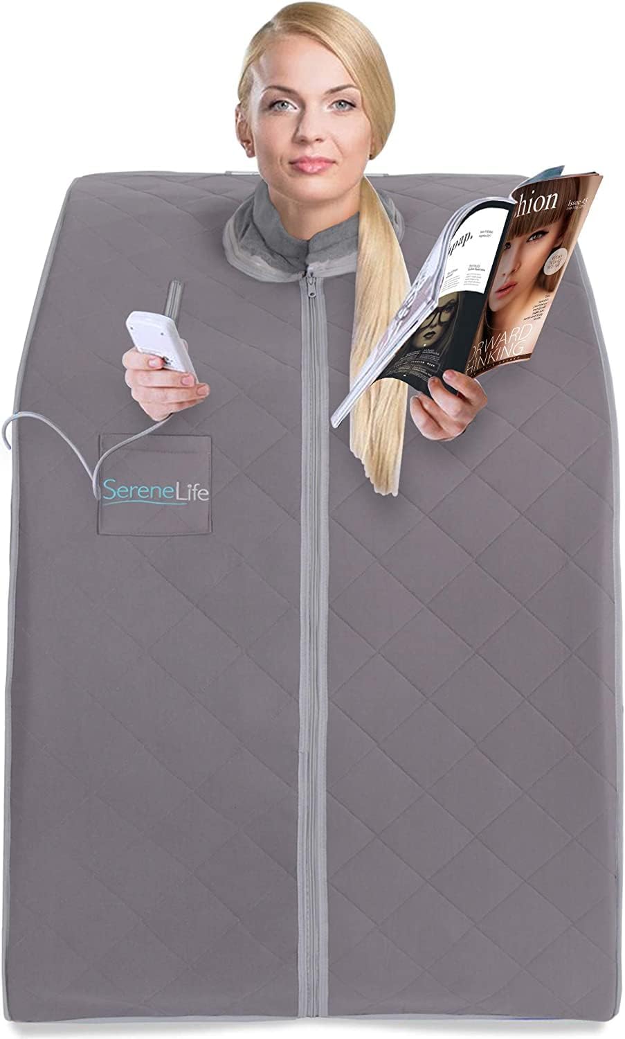 SereneLife Portable Infrared Home Spa | One Person Sauna | with Heating Foot Pad and Portable Chair SereneLife