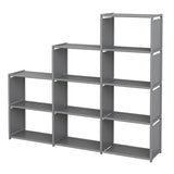 MOYIPIN Bookshelf, Assembled Storage Rack, Bedroom Living Room Vertical Cabinet Bookshelf, Double Row 9-Grid Multi-Functional Storage Equipment (Grey) MOYIPIN