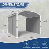 INTER HUT 11'x11' Patio Pergola Canopy with Full Closure Sidewalls, Outdoor Metal Gazebo Pergola with Privacy Curtains, Gray INTER HUT
