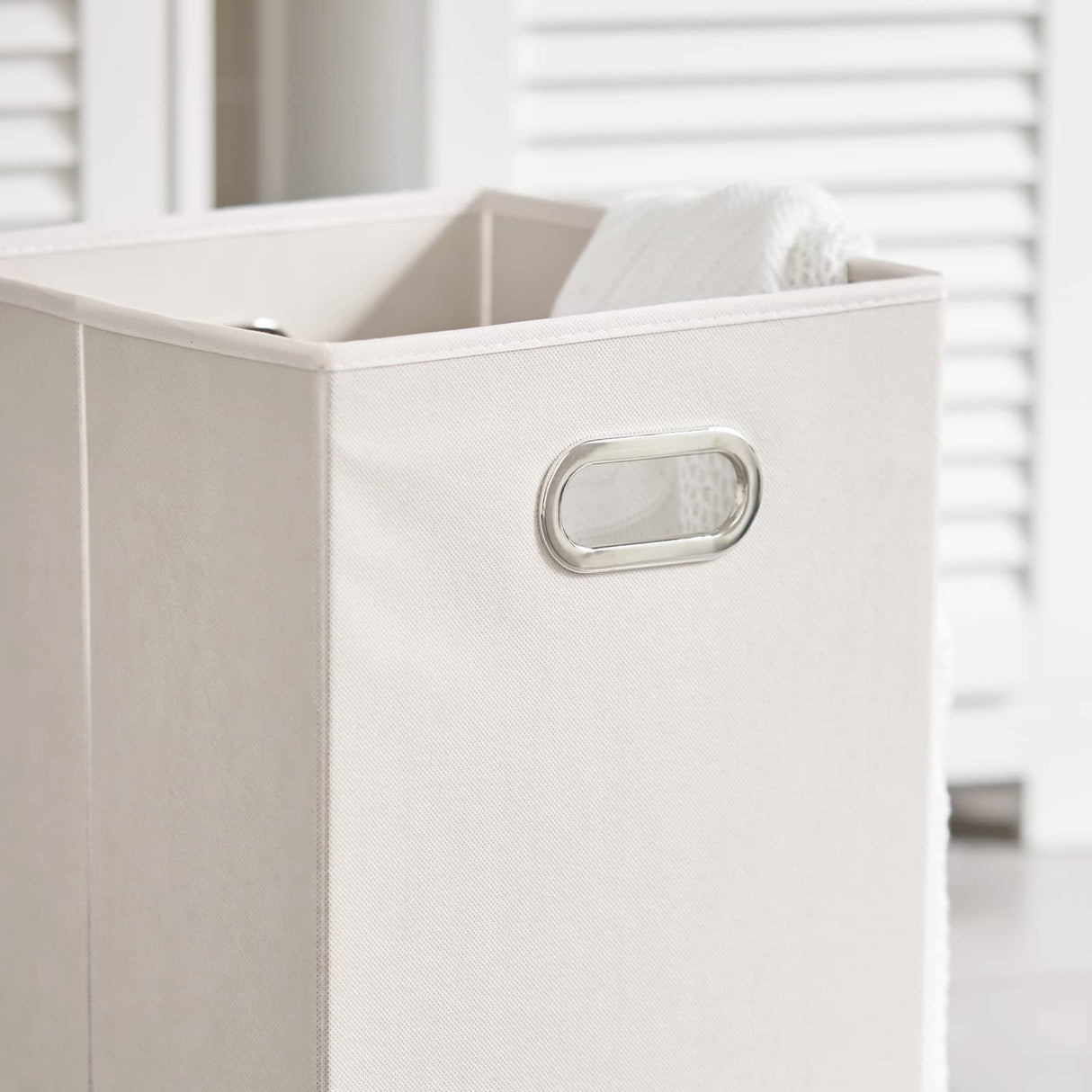 Haotian BZR73-W, Bathroom Laundry Cabinet Laundry Chest Bathroom Storage Cabinet with Shutter Door and Laundry Basket, White Haotian