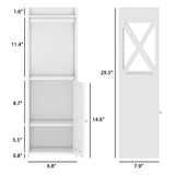 BYFU Versatile White Bathroom Storage Cabinet with Door and Open Shelf for Space-Saving Organisation BYFU