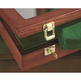 CASTLECREEK Handgun Display Case with Lock, Wood Glass Top Storage Cabinet Box Oak CASTLECREEK
