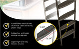 Stromberg Carlson Interior Bunk Ladder, KD, RV Bunk Ladder, Bunk Bed Ladder with Injection Molded Treads, Hooks and Mounting Hardware Included, can be used as Dorm Loft Ladder - Black 66" Stromberg Carlson