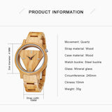 Triangle Wood Watch for Men Creative Hollow Dial Full Wooden Quartz Watch Vintage Natural Mens Unique Inverted Geometric Wood Wrist Watch Tiong