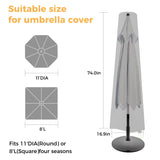 Patio Umbrella Cover - Waterproof Patio Parasol Covers with Zipper for 7ft to 11ft Outdoor Umbrellas Black REDRICH