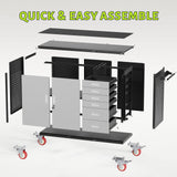 Rumetol 55"W Heavy Duty Rolling Workbench with Drawers and Storage,1000 LBS Capacity Work Bench with Lockable Cabinet & Adjustable Shelf,Garage Workbench with Pegboard & Wheels for Garage/Repair Shop Rumetol