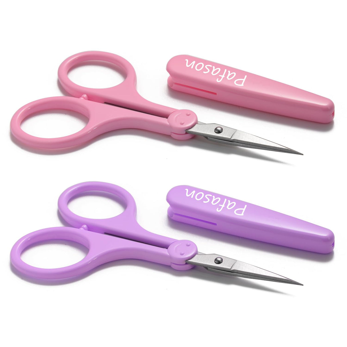 PAFASON 4" Stainless Steel Detail Craft Scissors Set with Straight Precise Tips & Safety Cap & TSA Complied Ideal for Scrapbooking, Paper Yarn Thread Fabric Cutting Sewing Quilting Embroidery Knitting Pafason