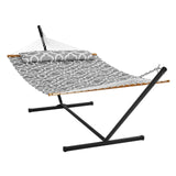 VEVOR Double Hammock with Stand Outdoor 2 Person Hammock for Outside Heavy Duty 480lb Large Free Standing Hammock Double Quilted Fabric Hammock with Portable Stand, Detachable Pillow & Bag VEVOR