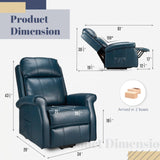 Esright Electric Power Lift Recliner Chair, with Side Pocket & Remote Control, Faux Leather Electric Recliner Chairs for Elderly, Blue Esright